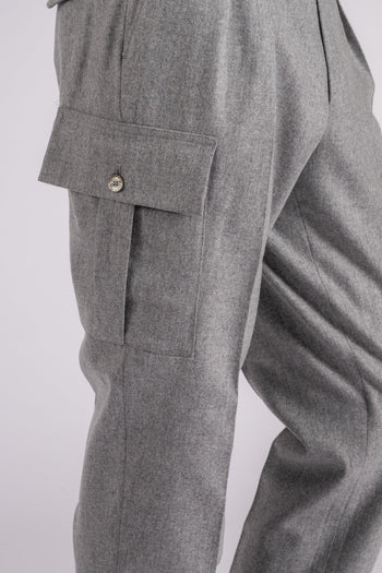 Pantalone 100% Lana Grigio - 5