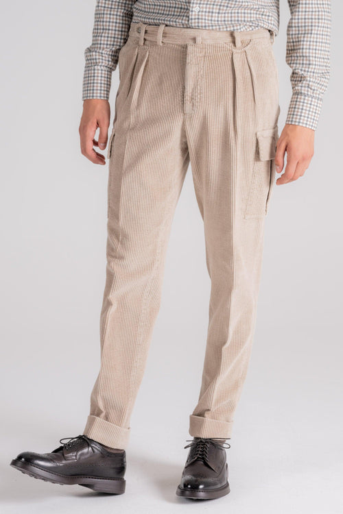 Pantalone 100% Cotone Velluto a Coste Regular Fit