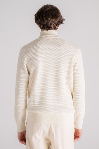 Maglia Dolcevita Lana Merino Beige - 4