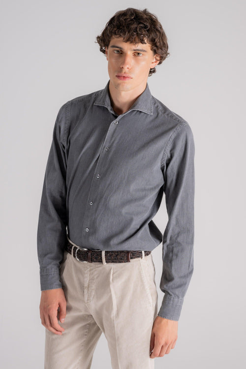 Camicia 100% Cotone Grigio - 2