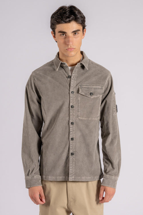 Camicia in Velluto Millerighe grigio - 2