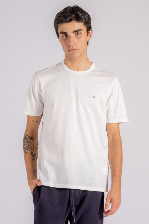 T-shirt Logo Patch Cotone Bianco