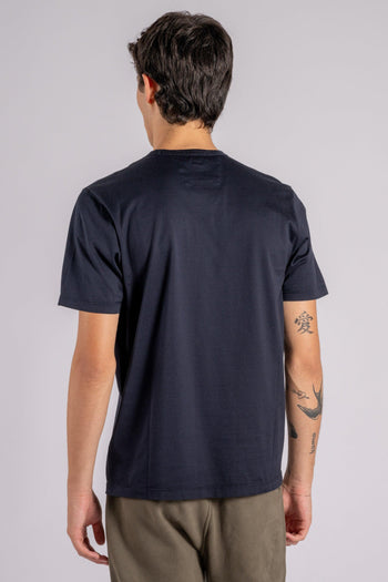 T-Shirt Logo Patch Cotone Blu - 5