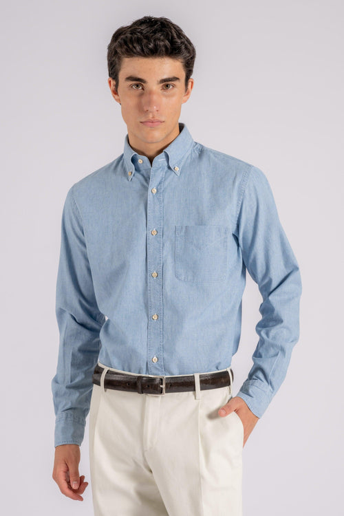 Camicia blu 100% Cotone - 2