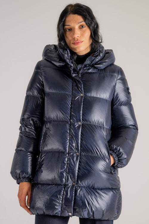 Piumino Detachable Hood Blu Donna