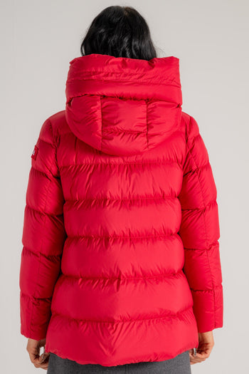 Hooded Down Jacket Rosso Donna - 4