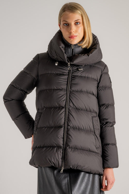 Hooded Down Jacket Nero Donna