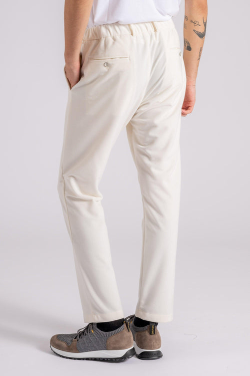 Pantalone Velluto a Coste Bianco - 2