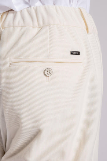 Pantalone Velluto a Coste Bianco - 4