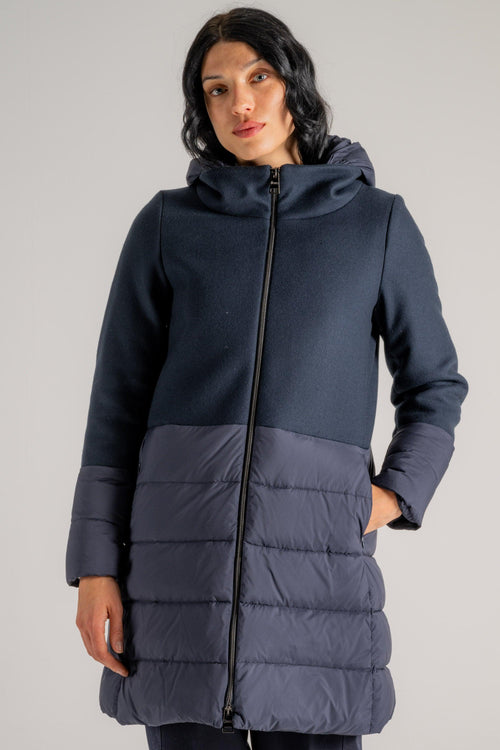 Parka Lana Diagonale E Eco-age Blu Donna