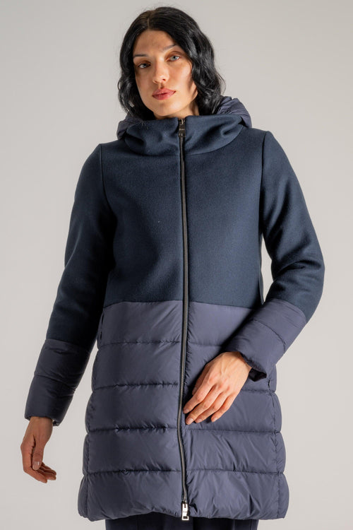 Parka Lana Diagonale E Eco-age Blu Donna - 2