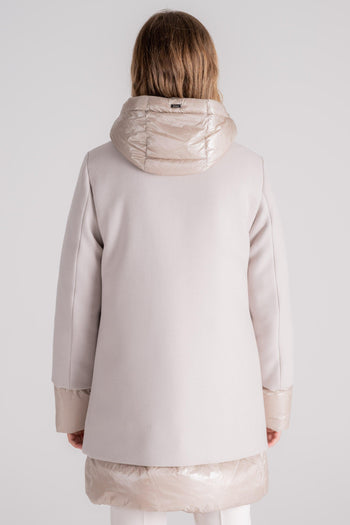 Cappotto A-Shape New City Glamour in Lana Vergine/Poliammide Bianco - 4