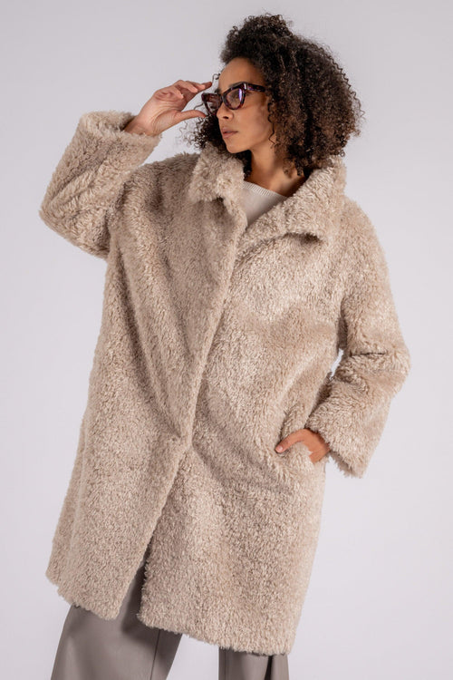 Cappotto Curly Faux Fur Poliestere Bianco - 2