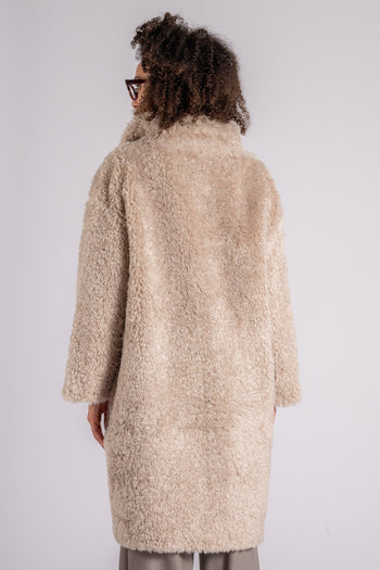 Cappotto Curly Faux Fur Poliestere Bianco - 5