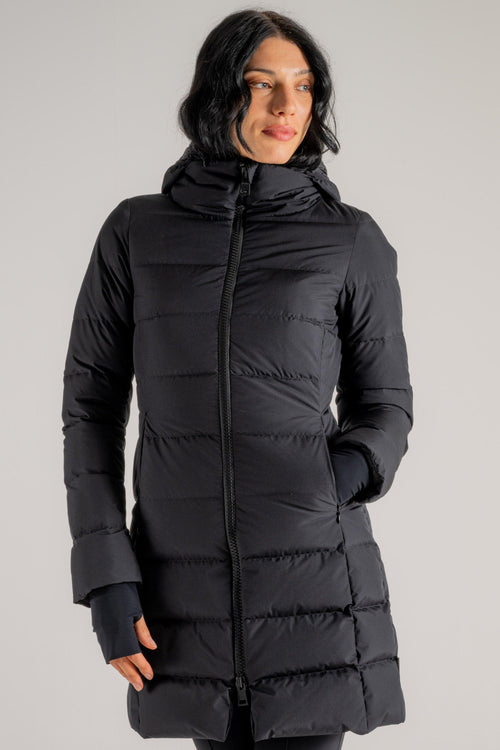 Parka Slim Con Cappuccio Gore Nero Donna - 2