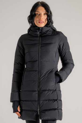 Parka Slim Con Cappuccio Gore Nero Donna - 3