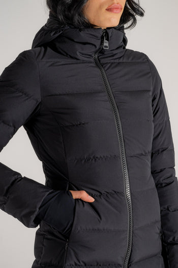 Parka Slim Con Cappuccio Gore Nero Donna - 5