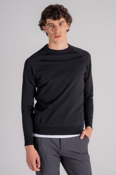 Maglione Amos Cotton Round Knit Cotone/Poliestere Nero