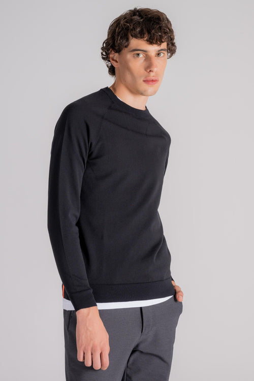 Maglione Amos Cotton Round Knit Cotone/Poliestere Nero - 2