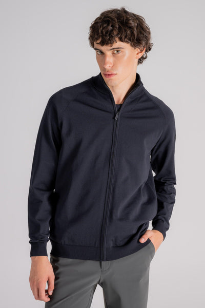 Full Zip Amos Cotton/Polyester Blu