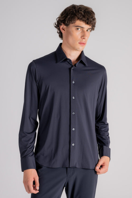 Camicia Oxford in Poliammide/Elastam Blu - 2