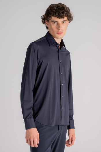 Camicia Oxford in Poliammide/Elastam Blu - 3