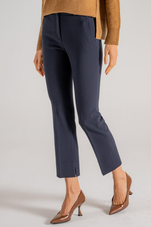 Pantalone Tela Doppia Blu Donna - 2