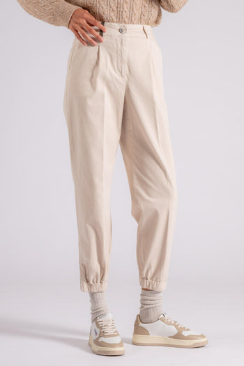 Pantalone Gabardina in Cotone Beige - 3