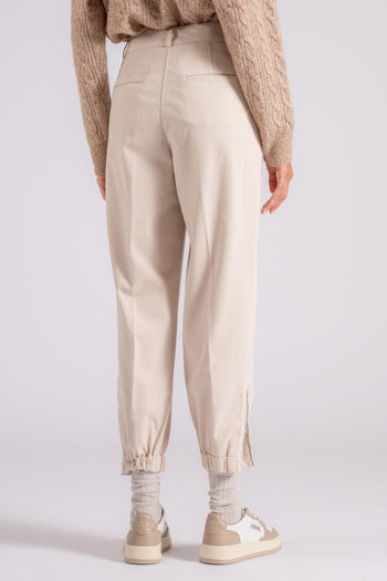 Pantalone Gabardina in Cotone Beige - 5