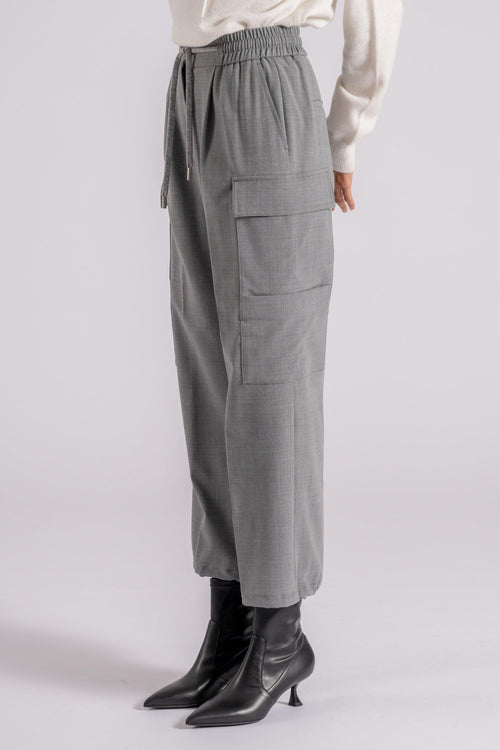 Pantalone Tela Stretch Grigio - 2