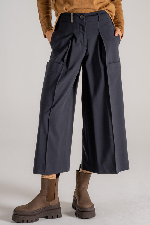 Pantalone Twill Stretch Blu Donna