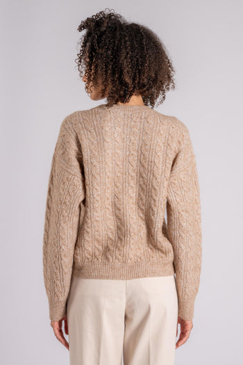 Maglia in Tricot Lana/Alpaca/Seta/Cachemire Beige - 6