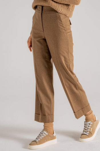 Pantalone Flanella Marrone Donna - 3