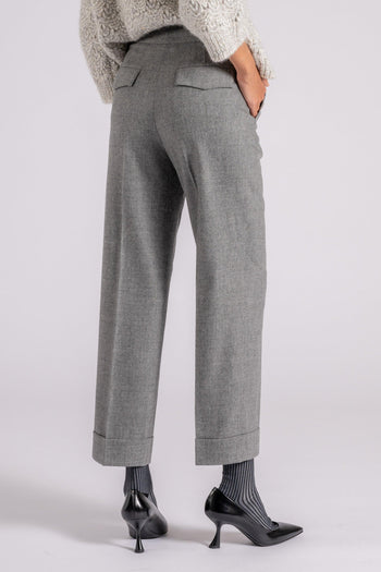 Pantalone Flanella Lana/Cashmere/Elastam Grigio - 4