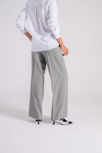 Pantalone Flanella Lana/Poliestere/Spandex Grigio - 4