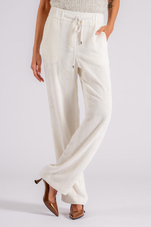 Pantalone Coulisse in Velluto Bianco