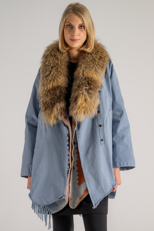 Parka Corto azzurro Donna