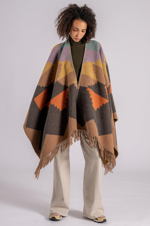 Poncho multicoloreee in Lana/Poliamidica - 2