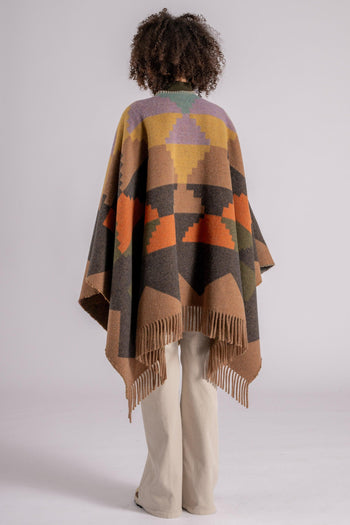 Poncho multicoloreee in Lana/Poliamidica - 4