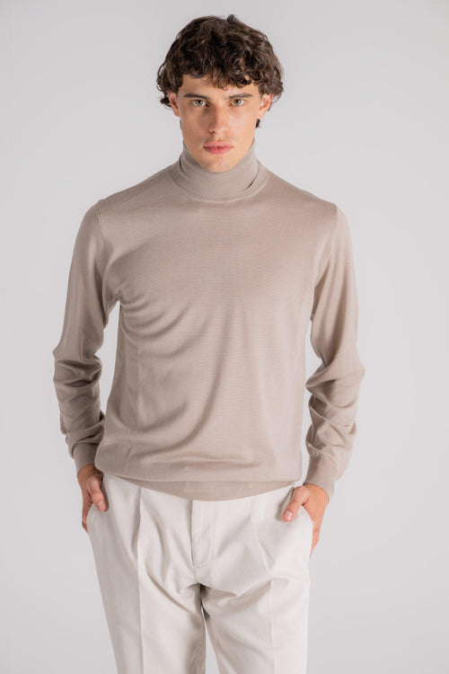 Maglia Dolcevita Royal Merino Beige