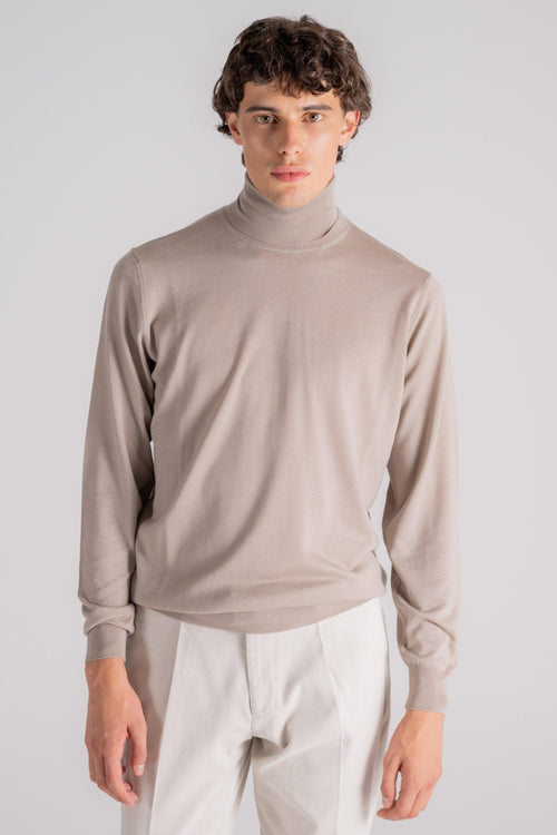 Maglia Dolcevita Royal Merino Beige - 2