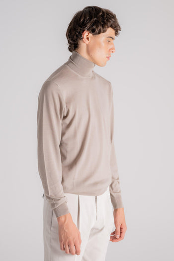 Maglia Dolcevita Royal Merino Beige - 4