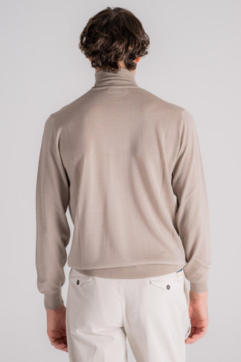 Maglia Dolcevita Royal Merino Beige - 5