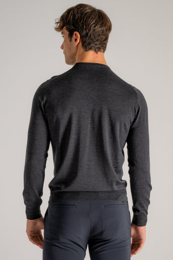 Maglia Girocollo Royal Merino Grigio Uomo - 4