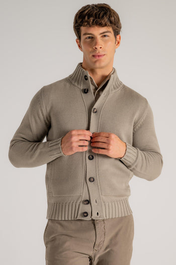 Maglia Bomber Merino Grigio Uomo - 3