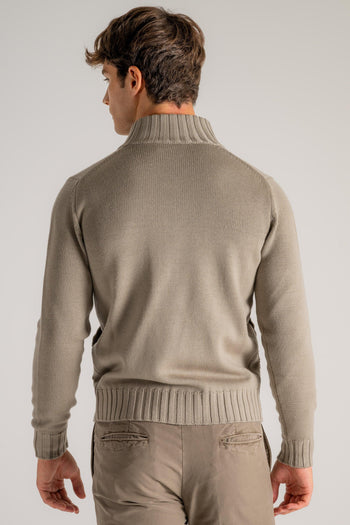 Maglia Bomber Merino Grigio Uomo - 4