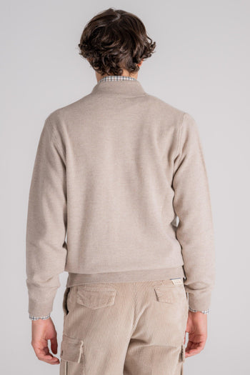 Maglia Fullzip Bomber Lana/Cashmere Beige - 4