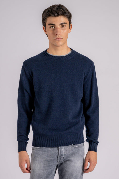 Maglia Girocollo Lana/Cashmere Blu