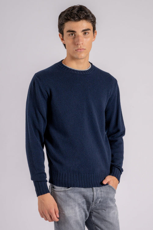 Maglia Girocollo Lana/Cashmere Blu - 2