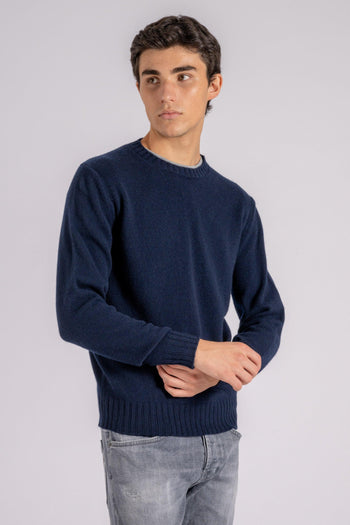 Maglia Girocollo Lana/Cashmere Blu - 3